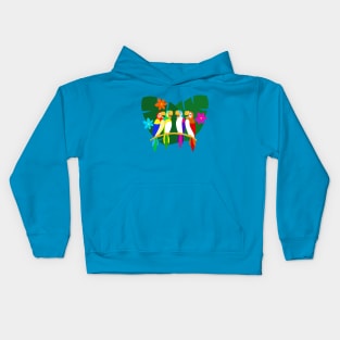 Tropical Singing Feathered Friends Kids Hoodie